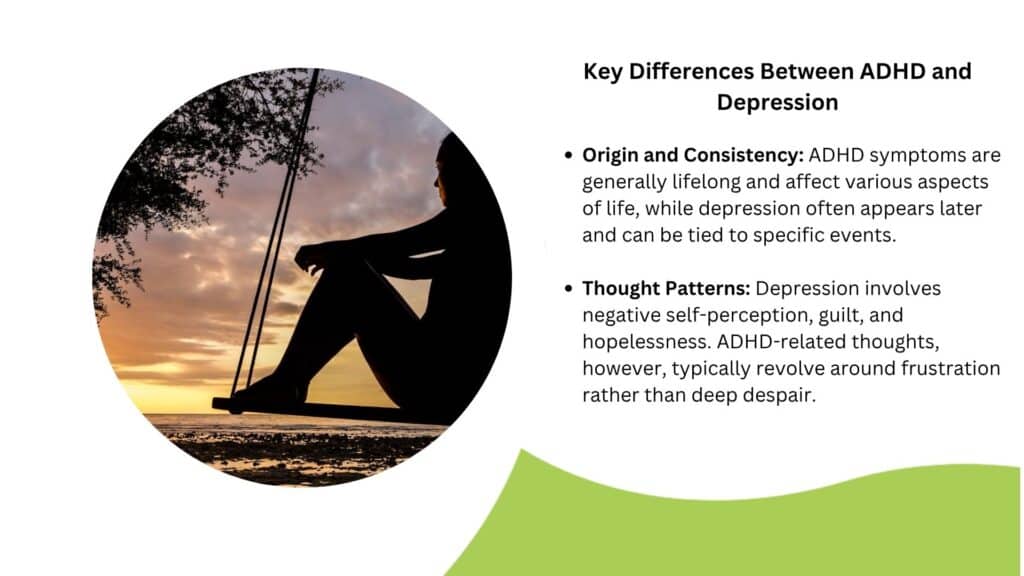 difference depression adhd
